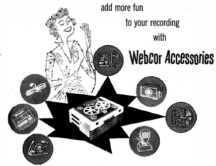 Webcor Accessories ad (1955)